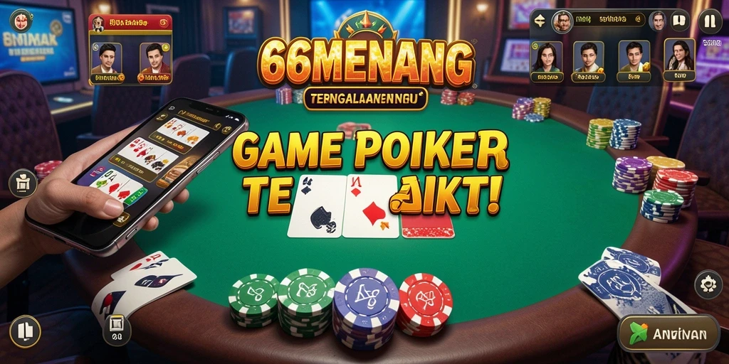 Tampilan gameplay seru Poker di 66MENANG.