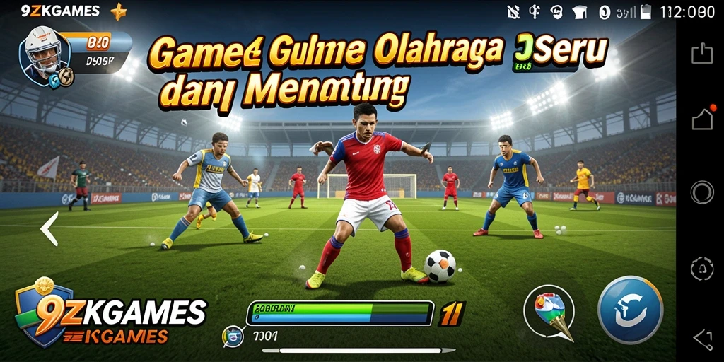 Tangkapan layar gameplay 9ZKGAMES dengan aksi olahraga yang mendebarkan.