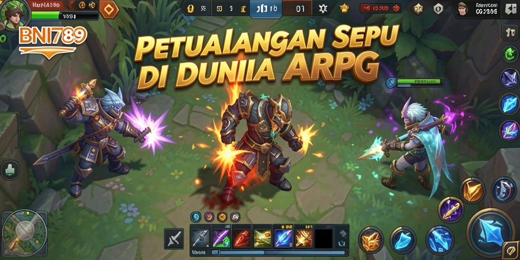 Tampilan menegangkan dari pertarungan dalam BNI789 di dunia ARPG.