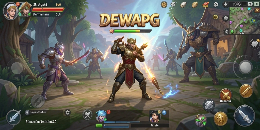 Tampilan menarik dari gameplay DEWAPG yang penuh strategi SLG.