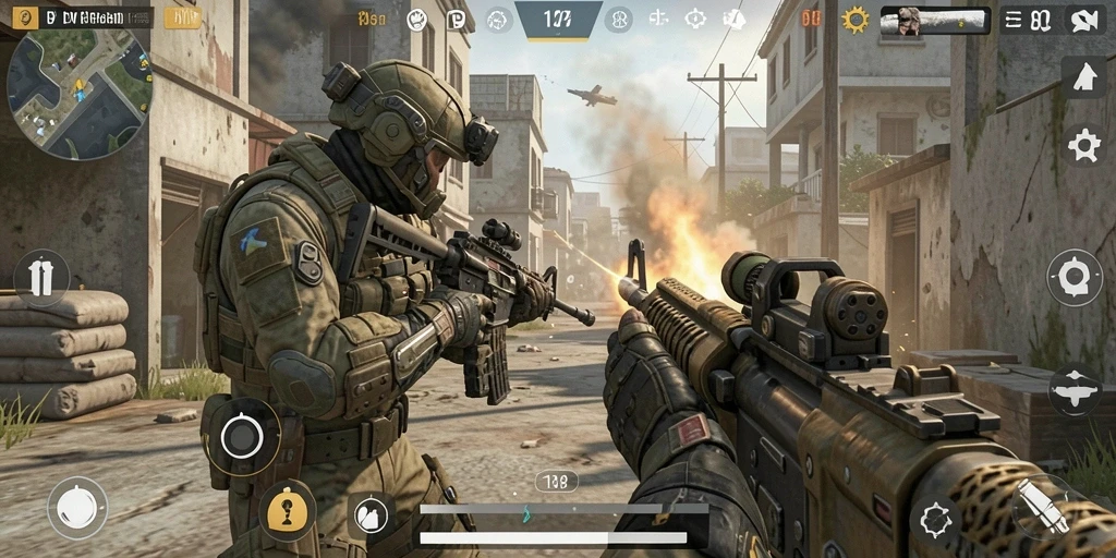 Screenshot gameplay <strong>DV188</strong> menampilkan aksi tembak-menembak yang intens.
