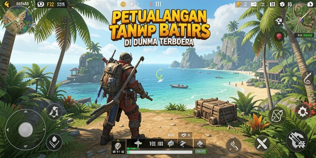 Tangkapan layar gameplay F32 menampilkan petualangan mendebarkan di dunia terbuka.