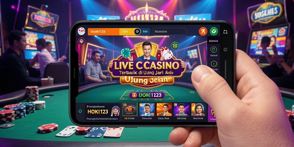 Tampilan gameplay Live Casino HOKI123 dengan dealer profesional.