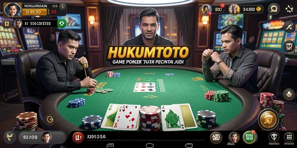 Tangkapan layar HUKUMTOTO menampilkan aksi seru permainan Poker.