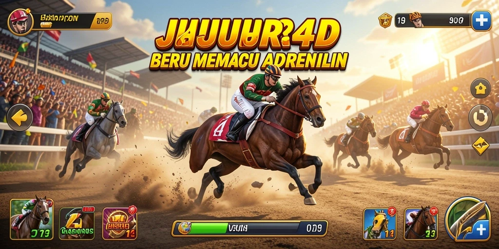 Gameplay seru dari JUJUR4D dengan mobil balap cepat.