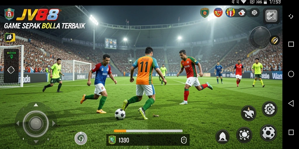 Tangkapan layar menunjukkan aksi pertandingan seru di JV88.