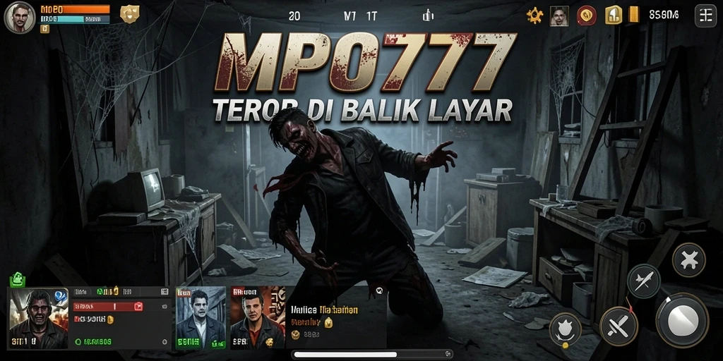 Screenshot menampilkan suasana gameplay horor yang mencekam.