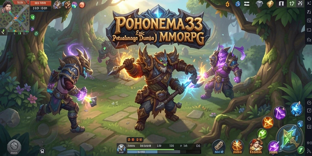 Screenshot gameplay seru dari POHONEMAS33 yang menampilkan pertempuran epik.