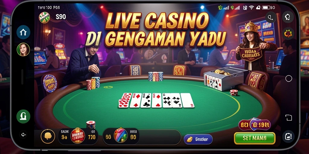 Screenshot permainan Live Casino S80 dengan dealer langsung dan suasana kasino.